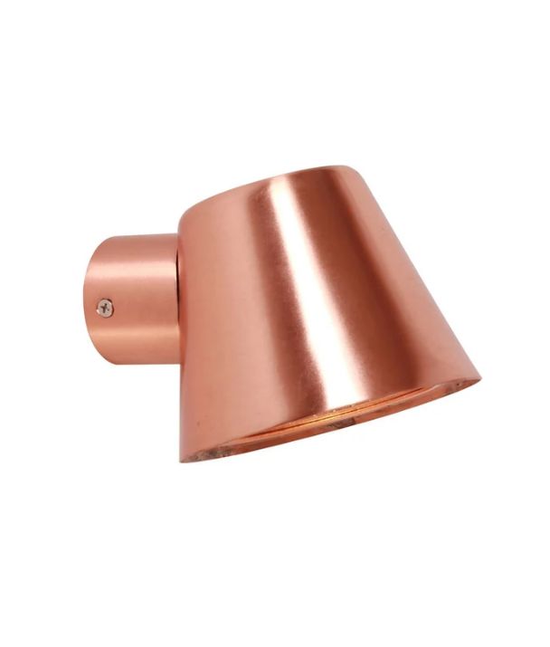 SKOPA: Exterior Glass Diffuser Flat Top Cone Surface Mounted Wall Lights IP44 - Copper