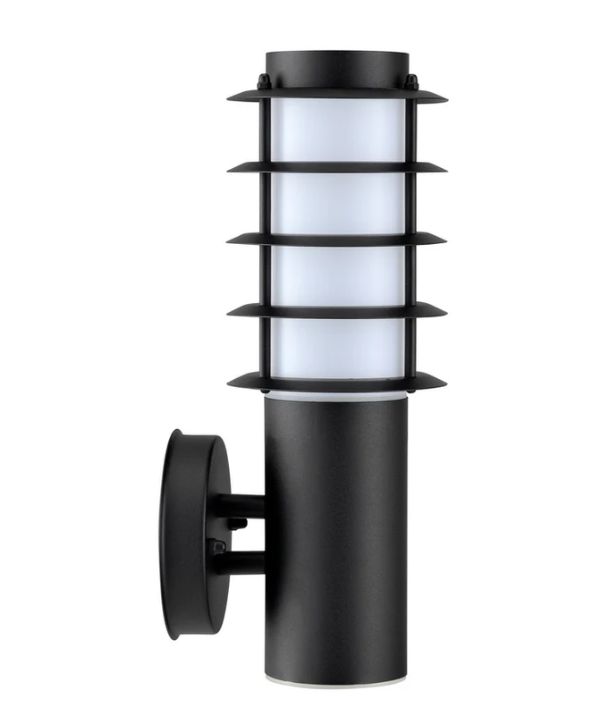 BORDA: Exterior E27 Surface Mounted Louvred Wall Light IP44 - Matte Black