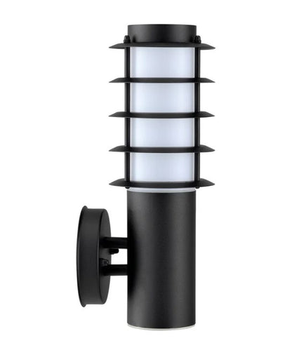 BORDA: Exterior E27 Surface Mounted Louvred Wall Light IP44 - Matte Black