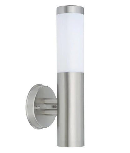 TORRE: Exterior E27 Surface Mounted Wall Light IP44 - Stainless Steel