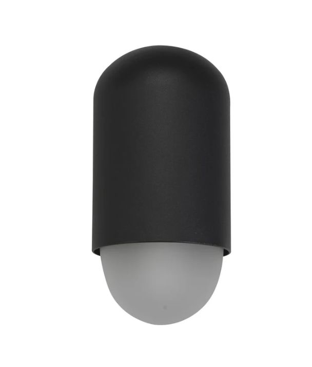 MAGNUM: Exterior Oval Surface Mounted Wall Lights IP44 - Black