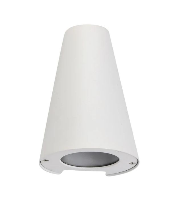 TORQUE: Exterior Cone Shape Surface Mounted Wall Lights IP44 - Matte White