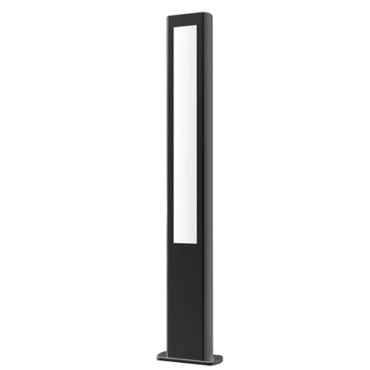 AMUN: LED Surface Mounted Matte Black Rectangular Bollard Lights IP54 - 800mm
