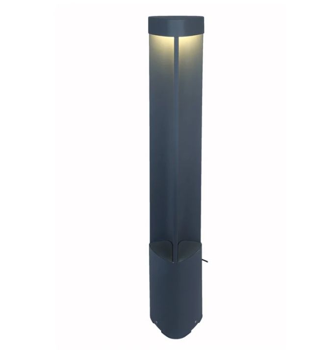LED Surface Mounted Grey Bollard Lights IP54 - Triangular