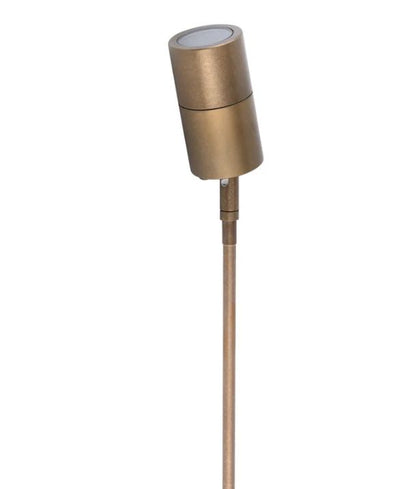 MR16 Single Adjustable Head Garden Spike Lights IP65 - Aged Brass