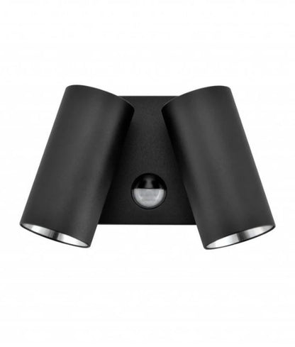 SEC Exterior LED Tri-CCT Double Adjustable Sensor Wall Pillar Light - Black