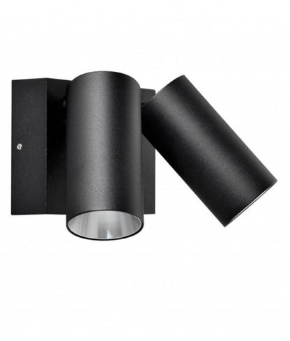 SEC Exterior LED Tri-CCT Double Adjustable Wall Pillar Light - Black