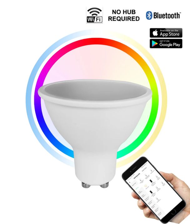 SMTGU10 LED Smart Dimmable RGB+Tri-CCT GU10 Globe