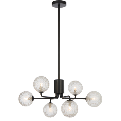 FELTON 6 Pendant Light - Black/Clear Prism
