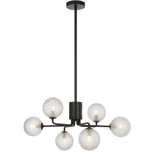 FELTON 6 Pendant Light - Black/Clear Prism