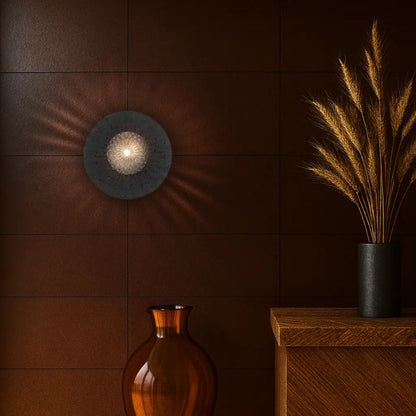 Varon Travertine Wall Light - Black | Smoke Tear