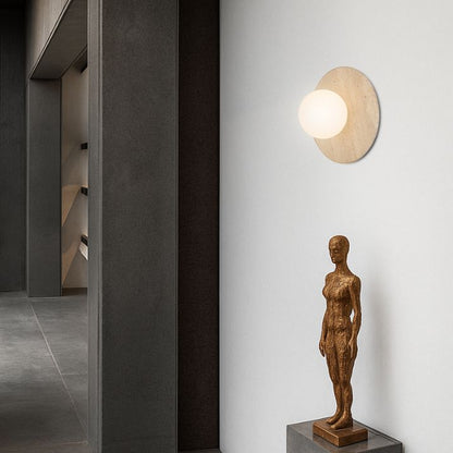 Varon Travertine Wall Light - Black | Smoke Tear