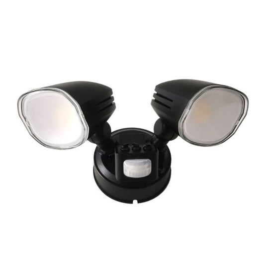 CLARION Twin Exterior LED Spotlight with Sensor - Black