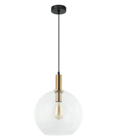 PATERA: Interior Glass with Extended Bronze Highlight Pendant Light - Clear