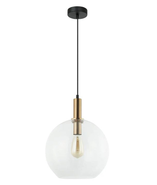 PATERA: Interior Glass with Extended Bronze Highlight Pendant Light - Clear