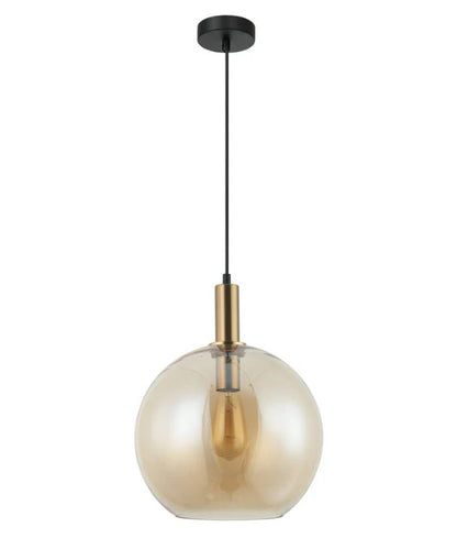 PATERA: Interior Glass with Extended Bronze Highlight Pendant Light - Amber