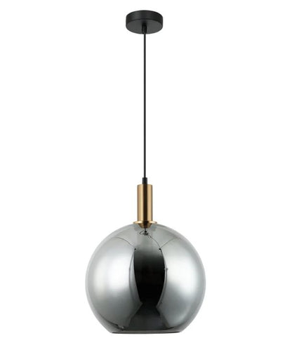PATERA: Interior Glass with Extended Bronze Highlight Pendant Light - Smokey Black