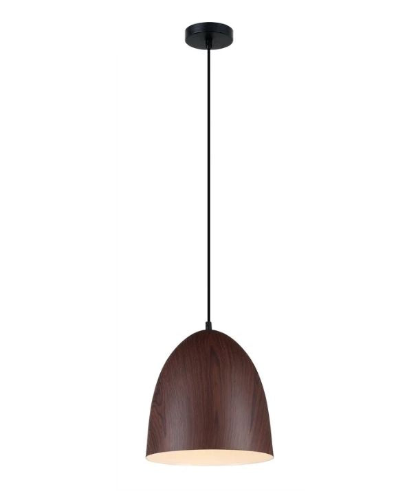 LIGNA: Retro Replica Wood Oblong Pendant Light - Black Walnut