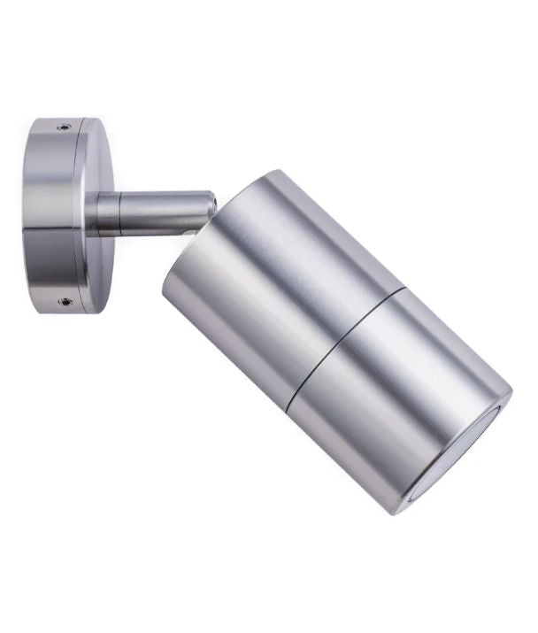 GU10 Exterior Wall Pillar Spot Lights (Anodized Aluminium) IP65 - Single Adjustable