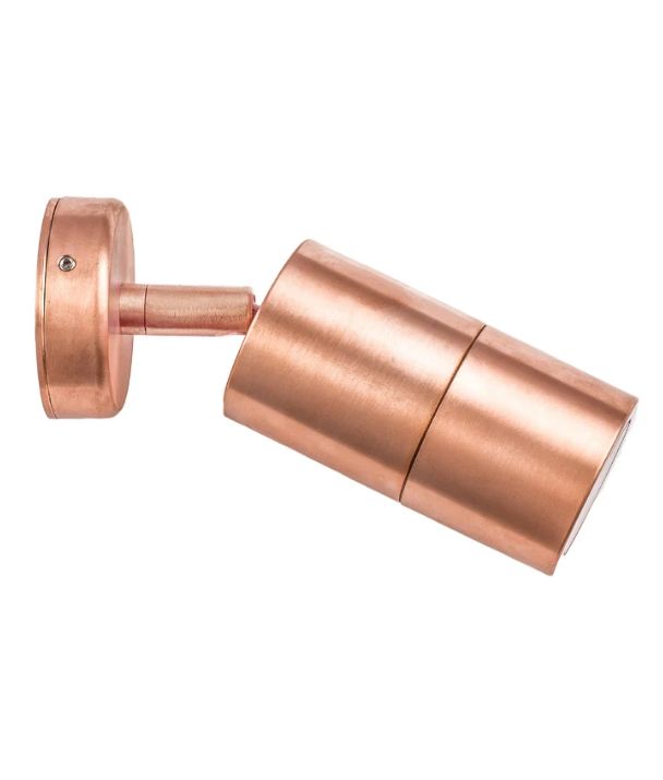 GU10 Exterior Wall Pillar Spot Lights (Copper) IP65 - Single Adjustable