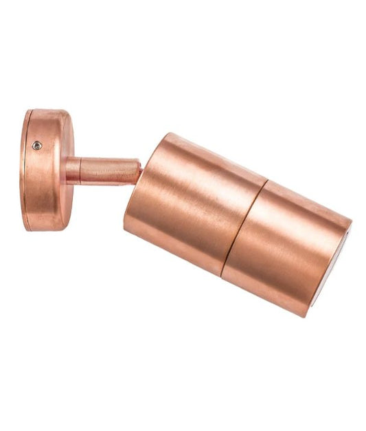 GU10 Exterior Wall Pillar Spot Lights (Copper) IP65 - Single Adjustable