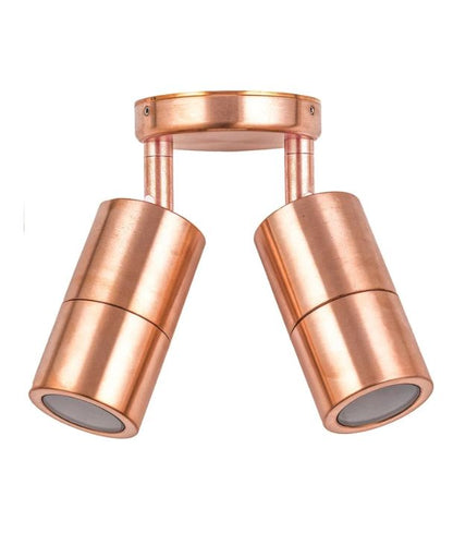 GU10 Exterior Wall Pillar Spot Lights (Copper) IP65 - Double Adjustable