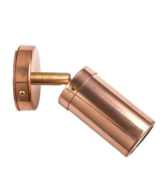 GU10 Exterior Wall Pillar Spot Lights (Light Weight Copper) IP54 - Single Adjustable