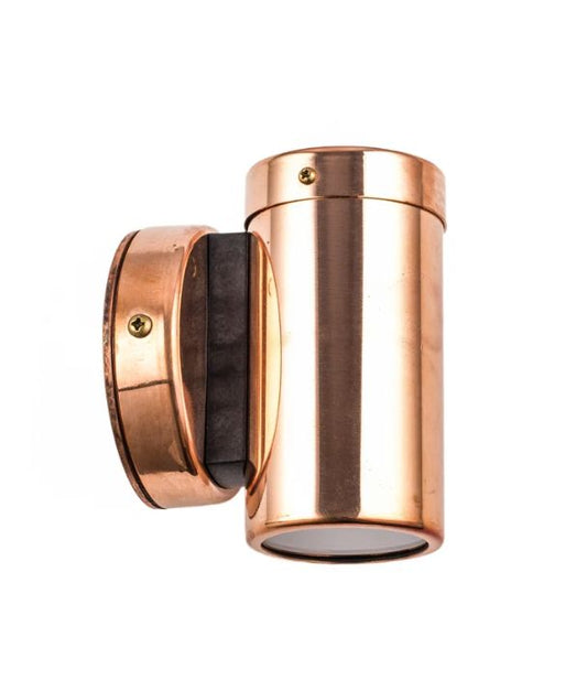 GU10 Exterior Wall Pillar Spot Lights (Light Weight Copper) IP54 - Single Fixed