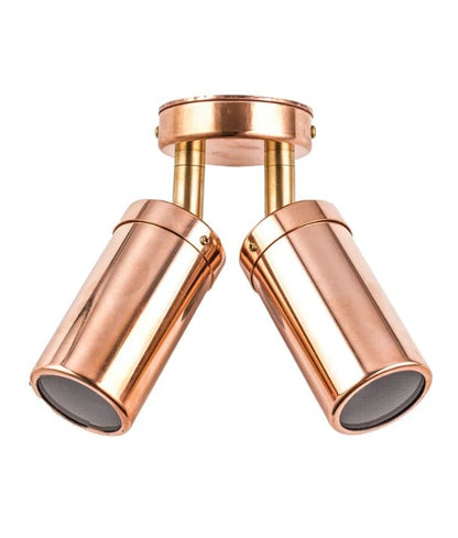 GU10 Exterior Wall Pillar Spot Lights (Light Weight Copper) IP54 - Double Adjustable