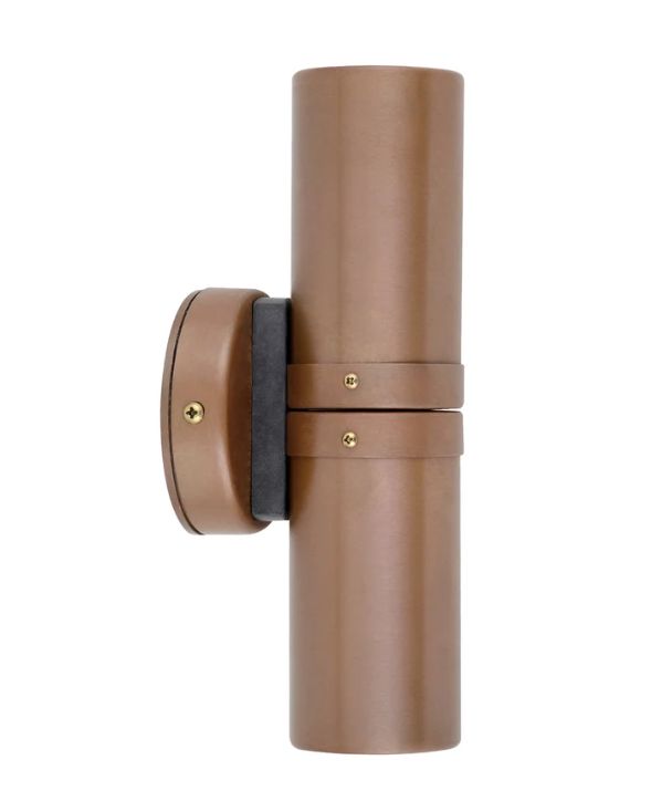 GU10 Exterior Wall Pillar Spot Lights (Aged Copper) IP54 - Up/Down