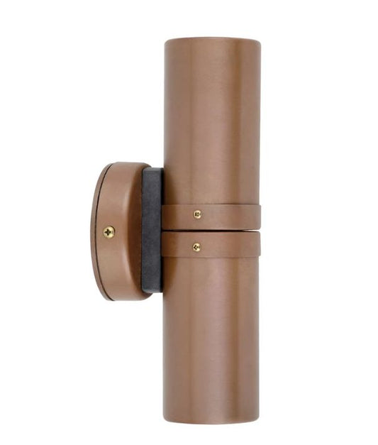 GU10 Exterior Wall Pillar Spot Lights (Aged Copper) IP54 - Up/Down