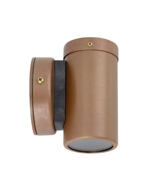 GU10 Exterior Wall Pillar Spot Lights (Aged Copper) IP54 - Single Fixed