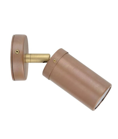 GU10 Exterior Wall Pillar Spot Lights (Aged Copper) IP54 - Single Adjustable