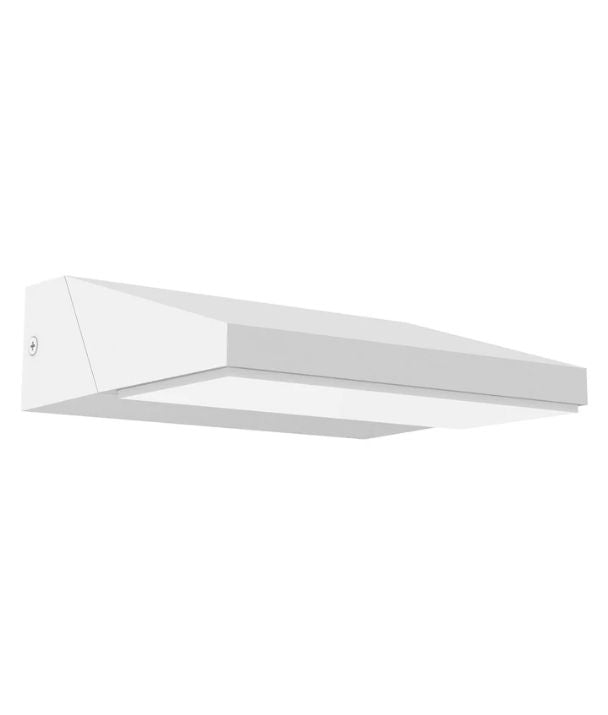 OLA: Exterior LED Wavy Rectangular Surface Mounted Wall Lights IP65 - White