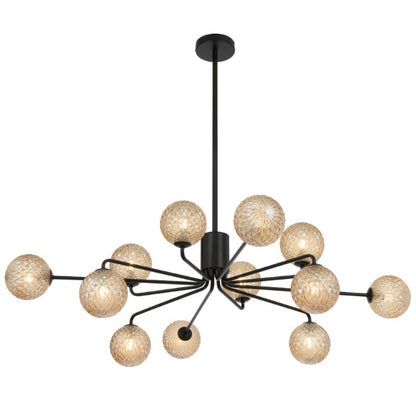 FELTON 12 Pendant Light - Black/Amber Tear