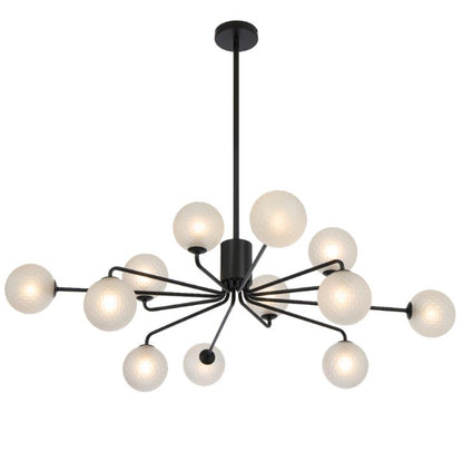 FELTON 12 Pendant Light - Black/Frost Tear