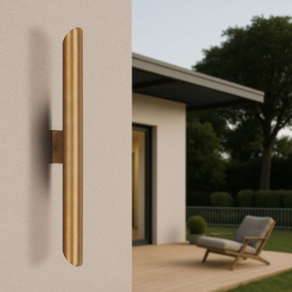 Penros Twin Exterior Wall Light - Natural Brass