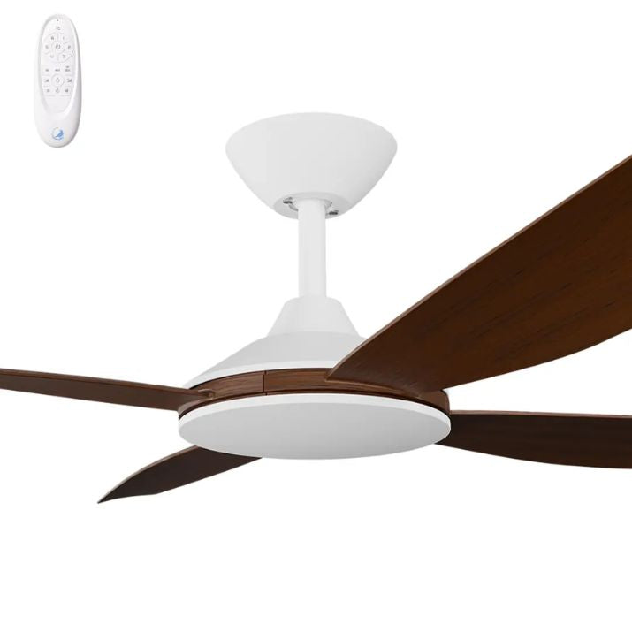 Calibo Vanga 56" DC Smart Ceiling Fan with LED Light and Remote Control - White and Koa