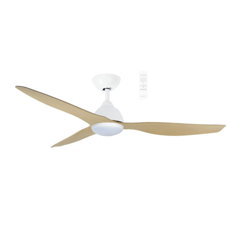 Avoca DC 48″ White Oak Smart Ceiling Fan With WIFI Remote Control + LED Light