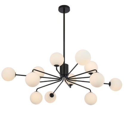 FELTON 12 Pendant Light - Black/Opal Matt