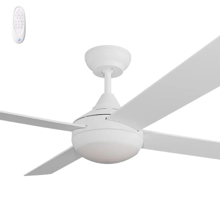 Calibo Kestrel 48" (1220mm) Indoor/Outdoor DC Ceiling Fan with 18W CCT LED Light & Remote - White