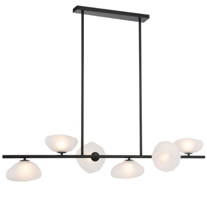 ZECCA 6 Linear Pendant Light - Black/Frost
