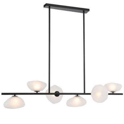ZECCA 6 Linear Pendant Light - Black/Frost
