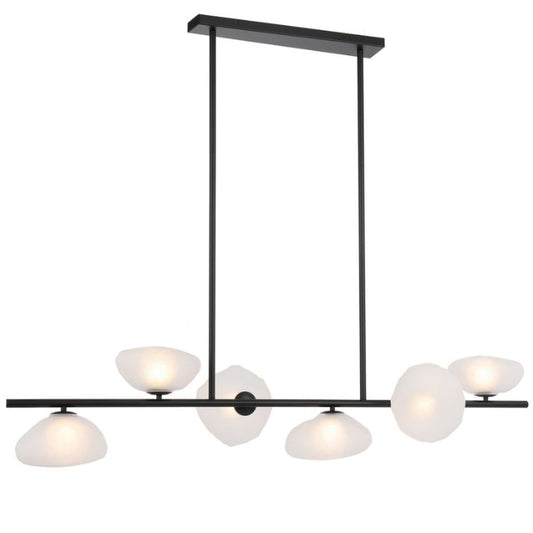 ZECCA 6 Linear Pendant Light - Black/Frost