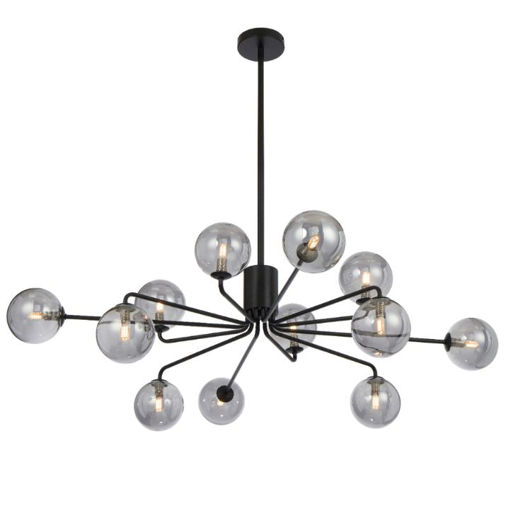 FELTON 12 Pendant Light - Black/Smoke