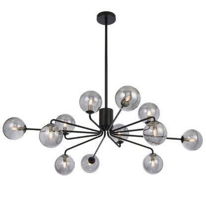 FELTON 12 Pendant Light - Black/Smoke