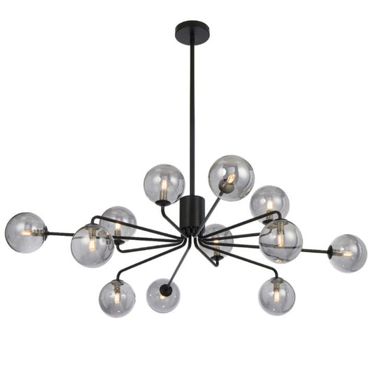 FELTON 12 Pendant Light - Black/Smoke