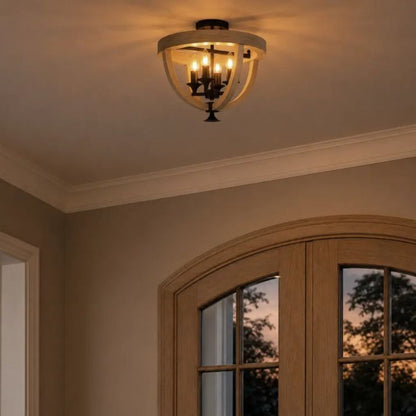 HOSLEY 4 Pendant Light CTC Ceiling Light - Woodi Black