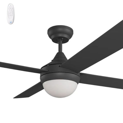 Calibo Kestrel 52" (1320mm) Indoor/Outdoor DC Ceiling Fan with 2x E27 Light & Remote - Black