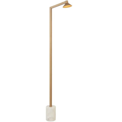 Satrom LED Floor Lamp - Antique Brass/White Marble
